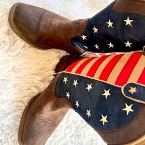 Roper/Boys 🇺🇸 American Patriotic Square Toe Cowboy 🤠 Casual Mid Calf Boots